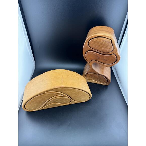 Vintage Wood Bandsaw Jewelry Box - Short - Picture 2 of 6